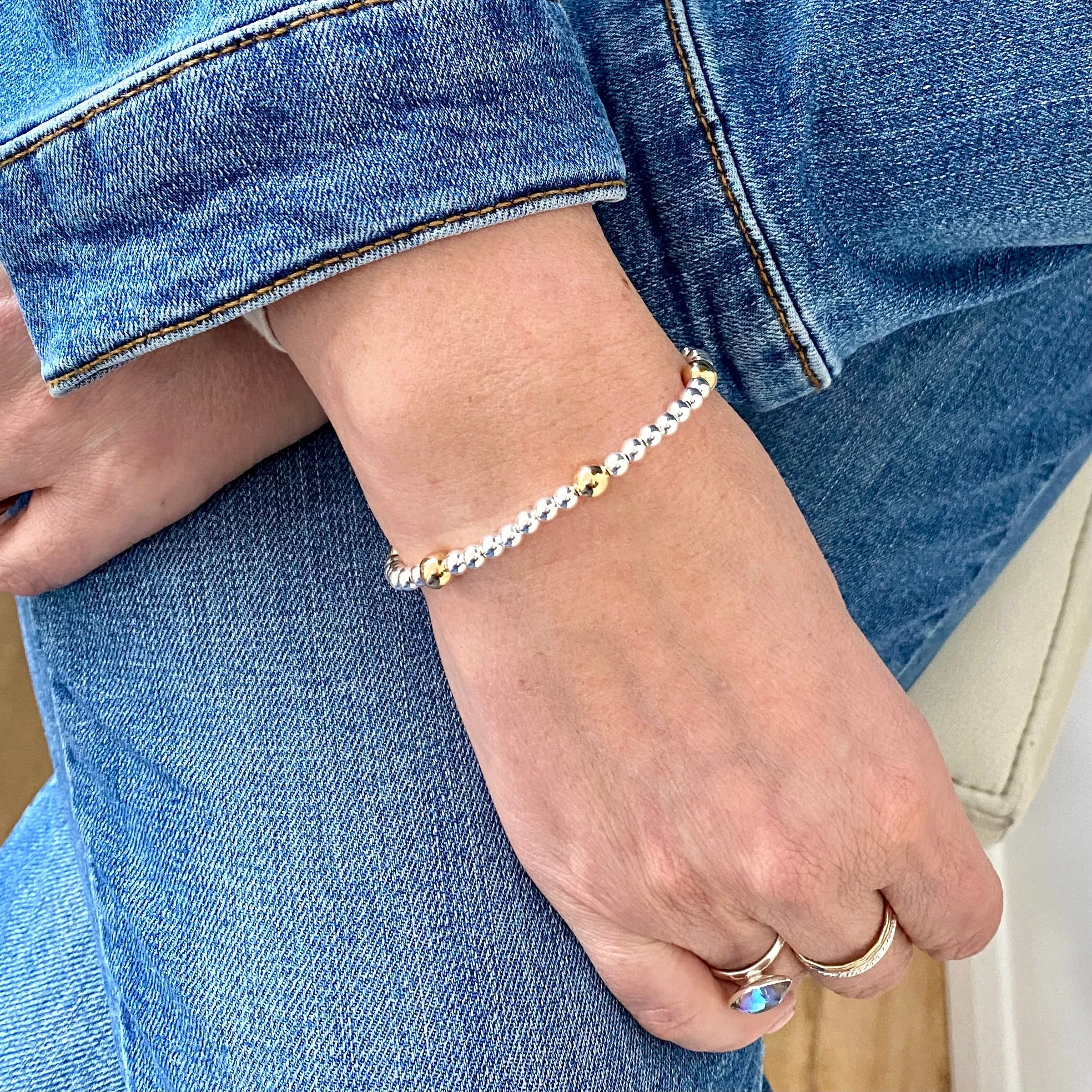 SPHERE | Silver and Gold Bead Bracelet