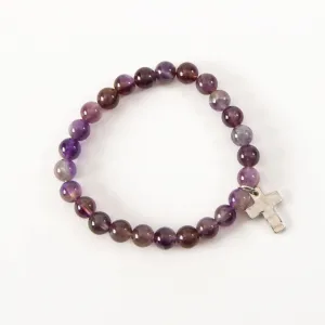 Staci Beaded Cross Charm Bracelet