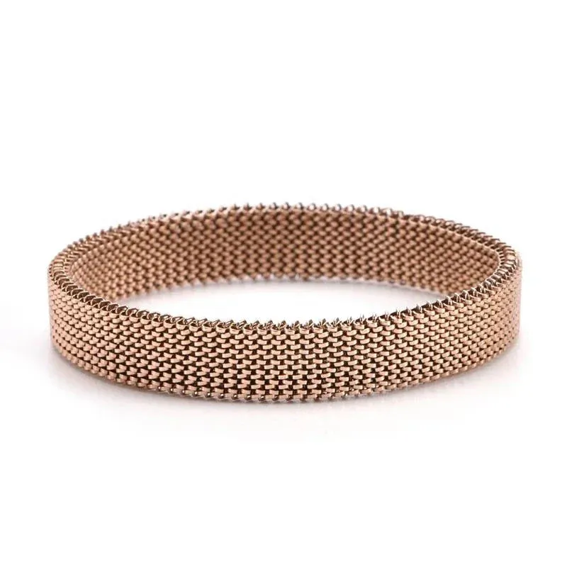 Stainless Steel Jewelry Elastic Spring Wrist Band Stretch Mesh Bracelets Unique Colorful Bangles