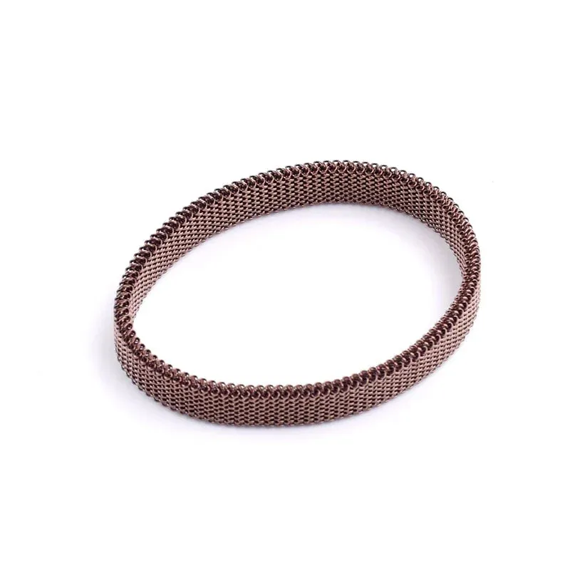 Stainless Steel Jewelry Elastic Spring Wrist Band Stretch Mesh Bracelets Unique Colorful Bangles