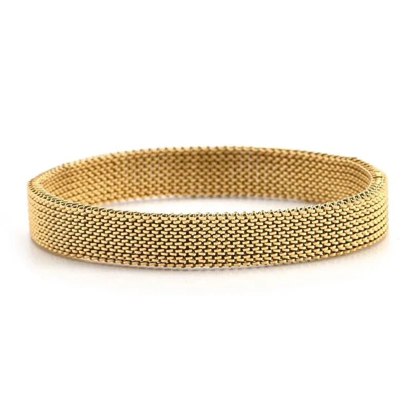 Stainless Steel Jewelry Elastic Spring Wrist Band Stretch Mesh Bracelets Unique Colorful Bangles