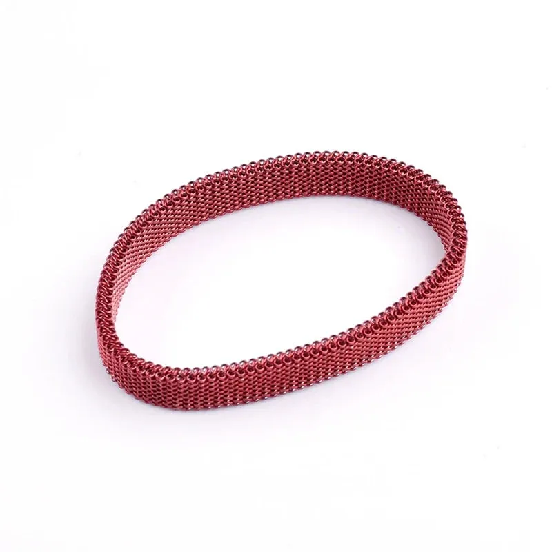 Stainless Steel Jewelry Elastic Spring Wrist Band Stretch Mesh Bracelets Unique Colorful Bangles