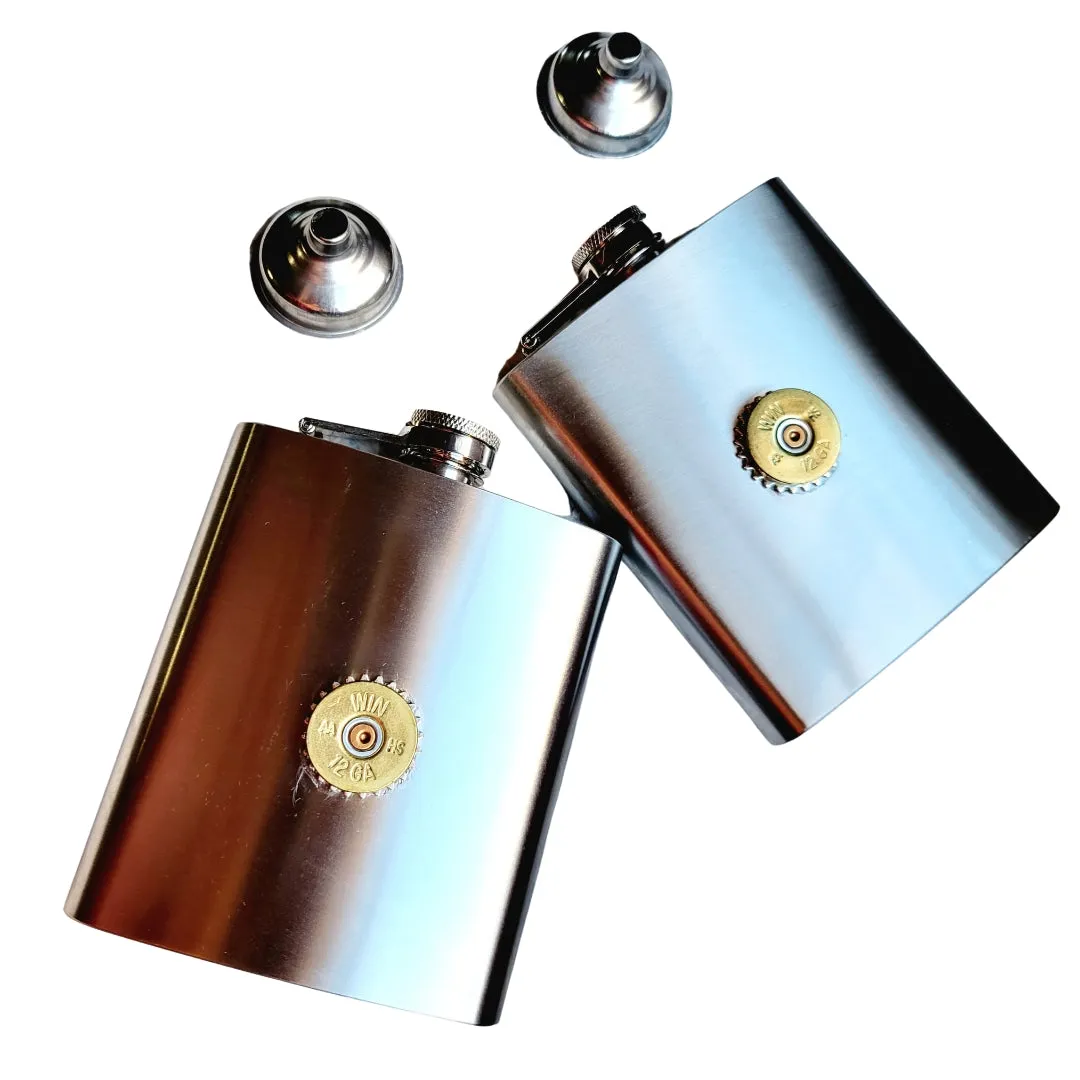 Stainless Steel Shotgun Flask 7oz
