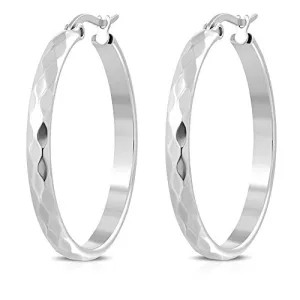 Stainless Steel Yellow Gold-Tone Classic Hoop Round Earrings, 1.25"
