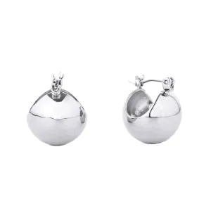 Stand Out in Style: Small White Gold Ball-hoop Earrings