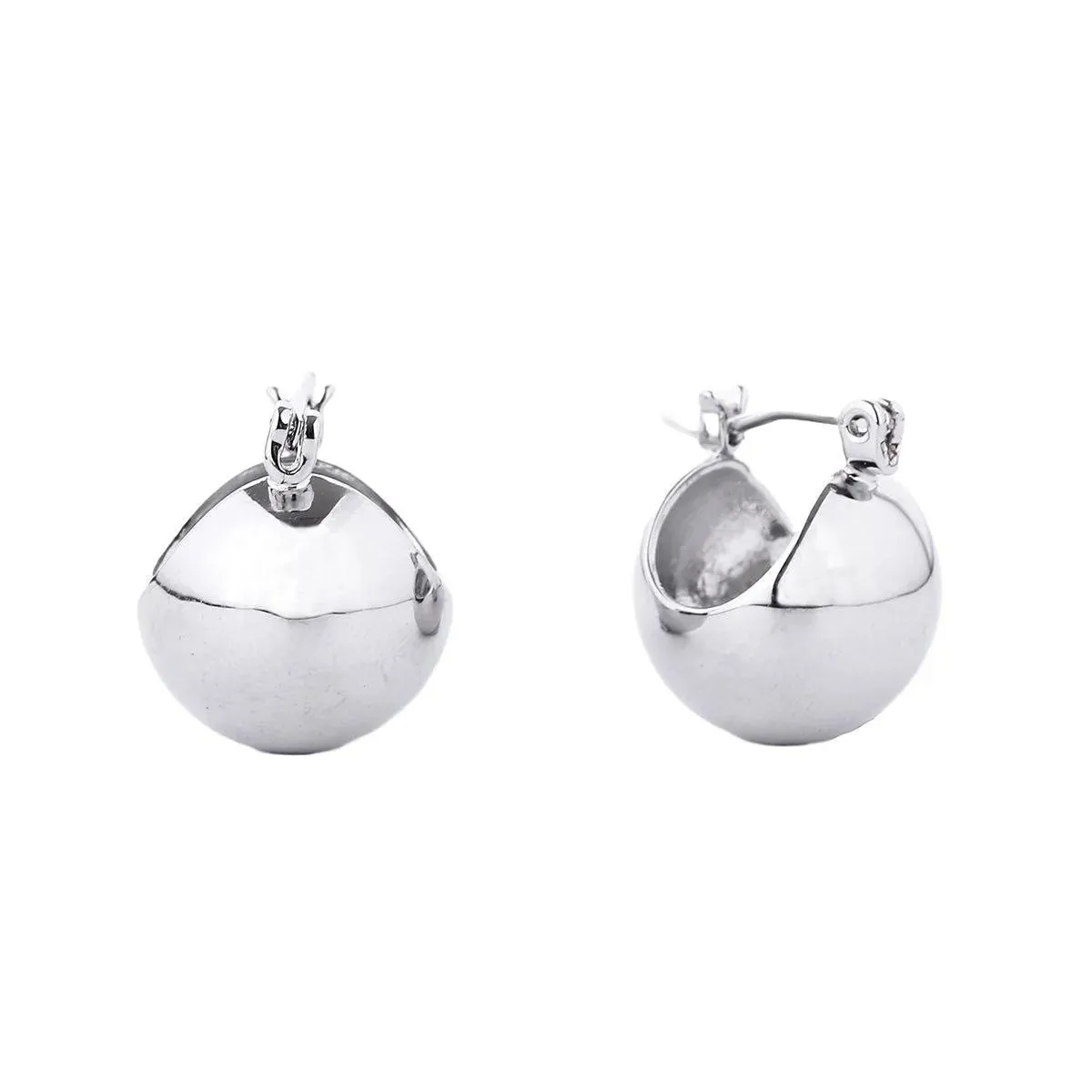 Stand Out in Style: Small White Gold Ball-hoop Earrings