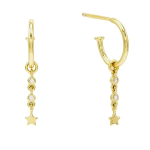 Star Bezel Hoop Earring
