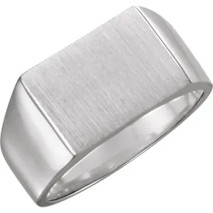Sterling Silver 15x11mm Men's Signet Ring, Size 11