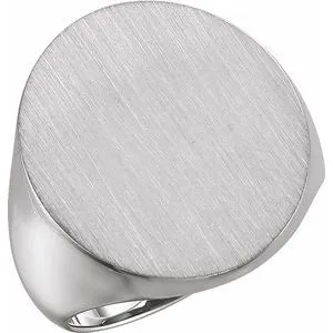 Sterling Silver 22x20 mm Oval Signet Ring