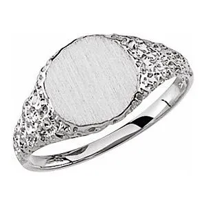 Sterling Silver 9 mm Round Signet Ring