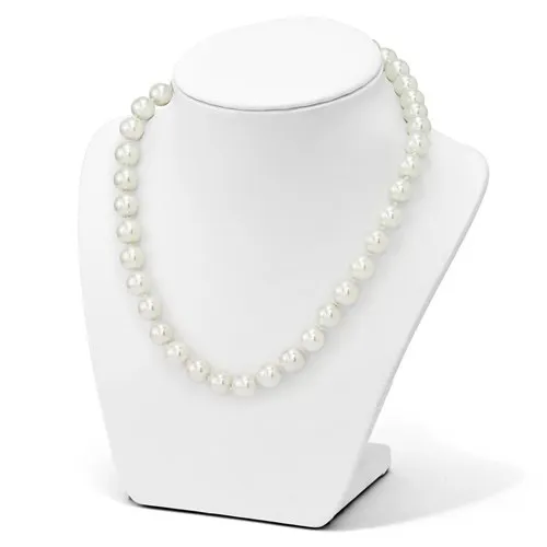 Sterling Silver Clasp (10mm) Shell Pearl Strand Necklace