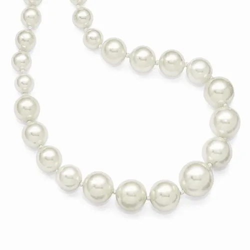 Sterling Silver Clasp (6-12mm) Shell Pearl Graduated Necklace