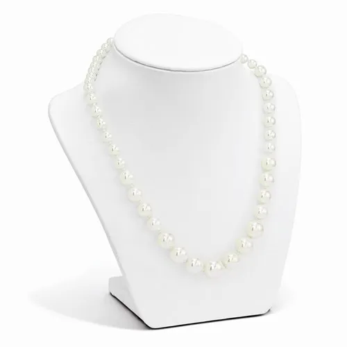 Sterling Silver Clasp (6-12mm) Shell Pearl Graduated Necklace