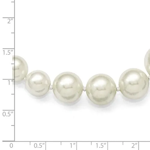 Sterling Silver Clasp (6-12mm) Shell Pearl Graduated Necklace