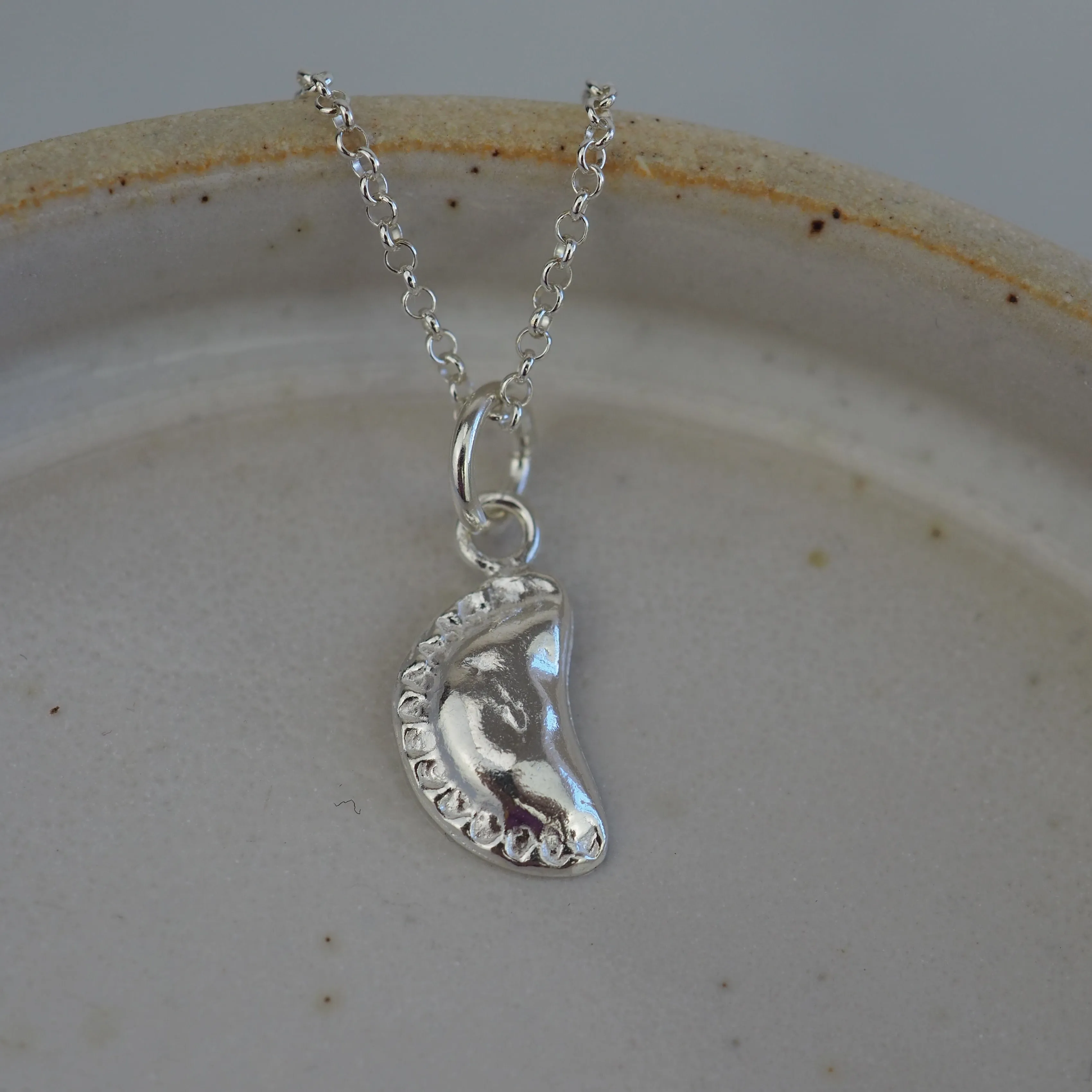 Sterling Silver Cornish Pasty Pendant