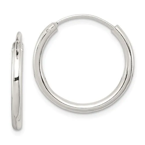 Sterling Silver Endless Hoop Earrings 20mm