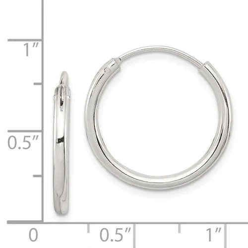 Sterling Silver Endless Hoop Earrings 20mm