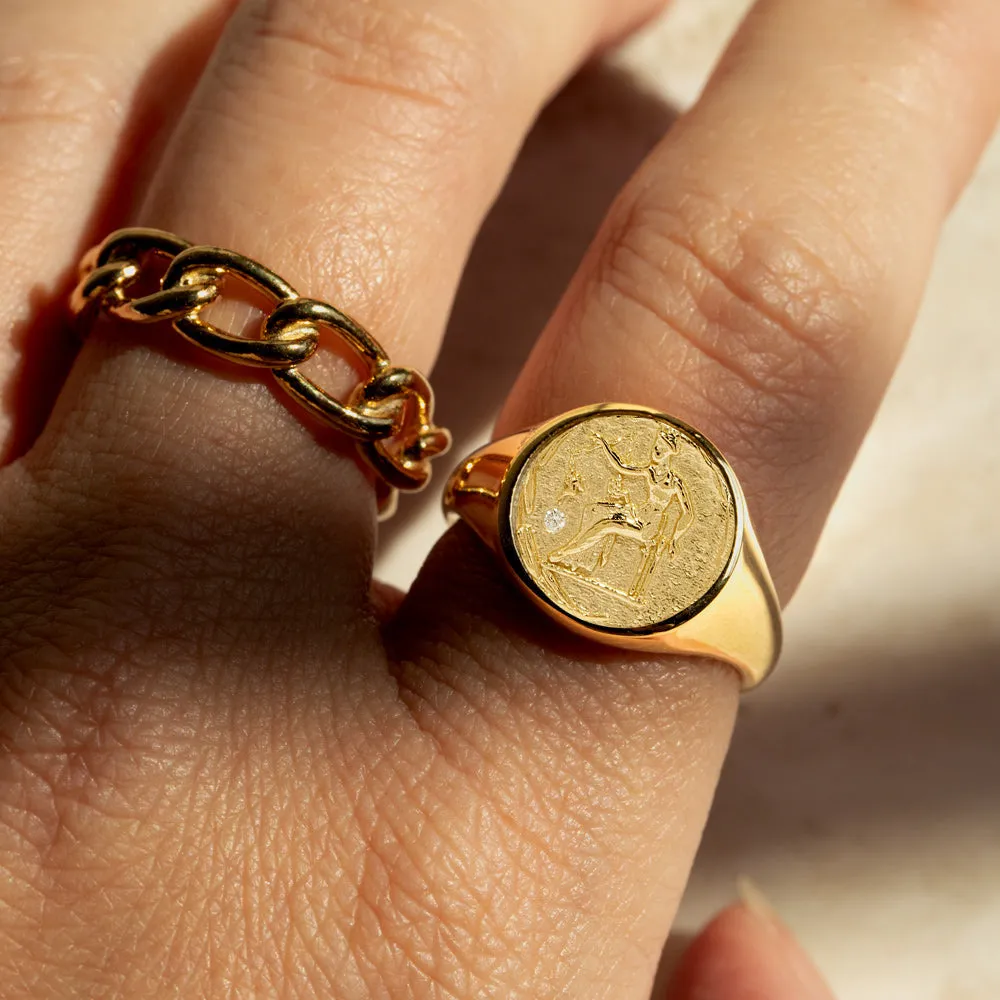 Sterling Silver Greek Goddess of Love Aphrodite Ring