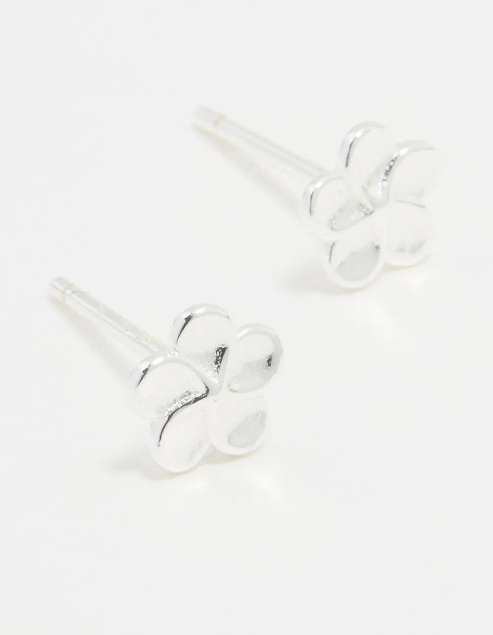 Sterling Silver Hibiscus Stud Earrings