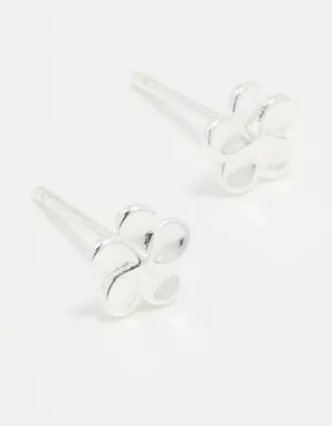 Sterling Silver Hibiscus Stud Earrings