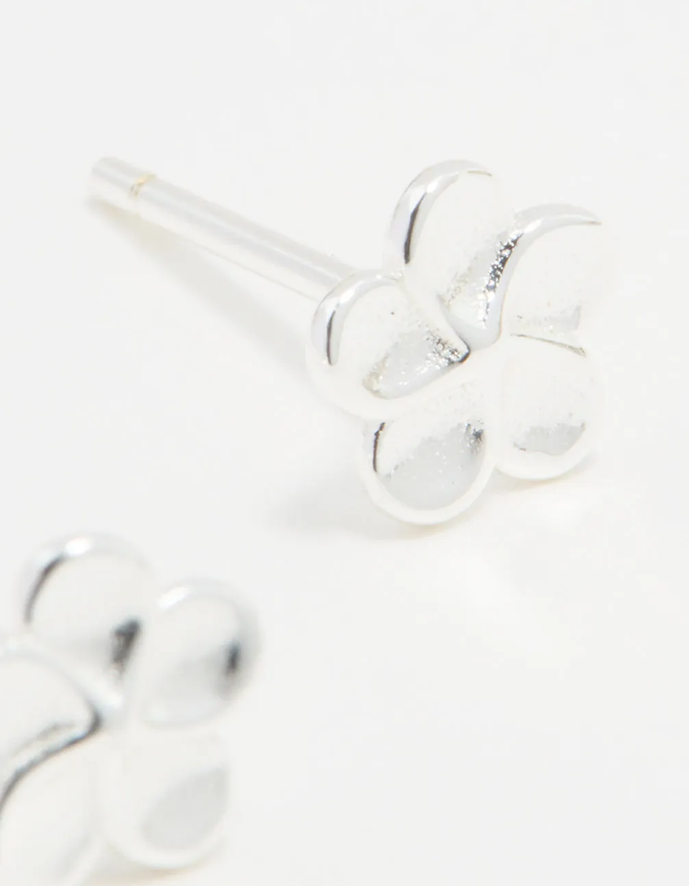 Sterling Silver Hibiscus Stud Earrings