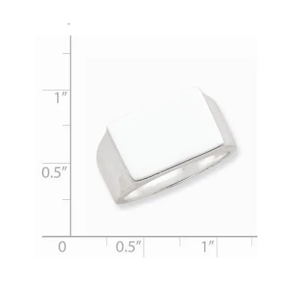 Sterling Silver Mens Closed Back Signet Ring