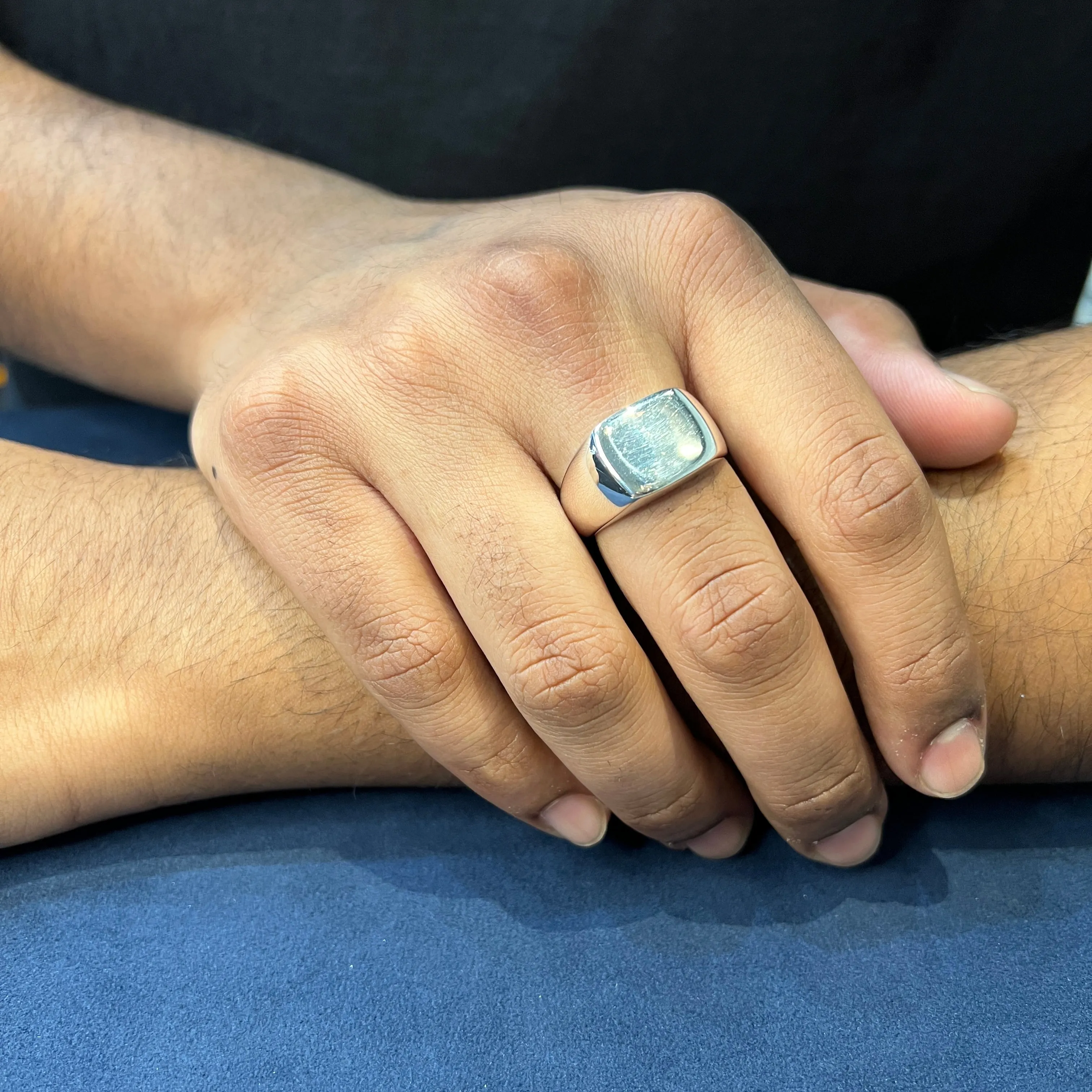 Sterling Silver Mens Closed Back Signet Ring