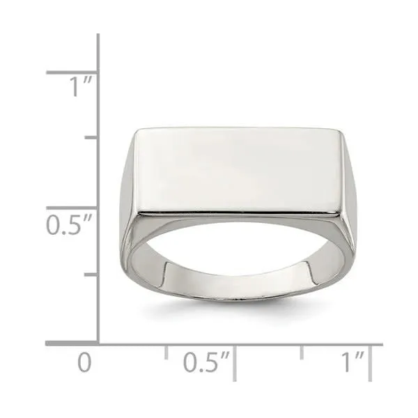 Sterling Silver Mens Solid Closed Back Signet Ring