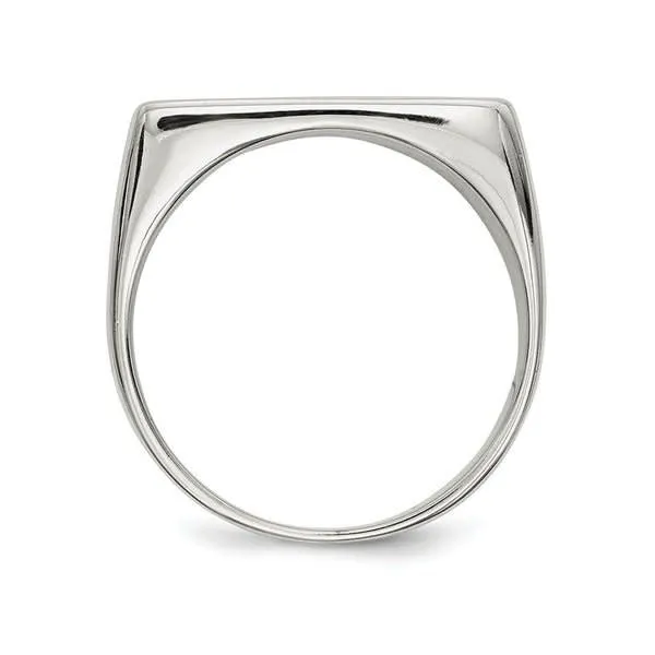 Sterling Silver Mens Solid Closed Back Signet Ring