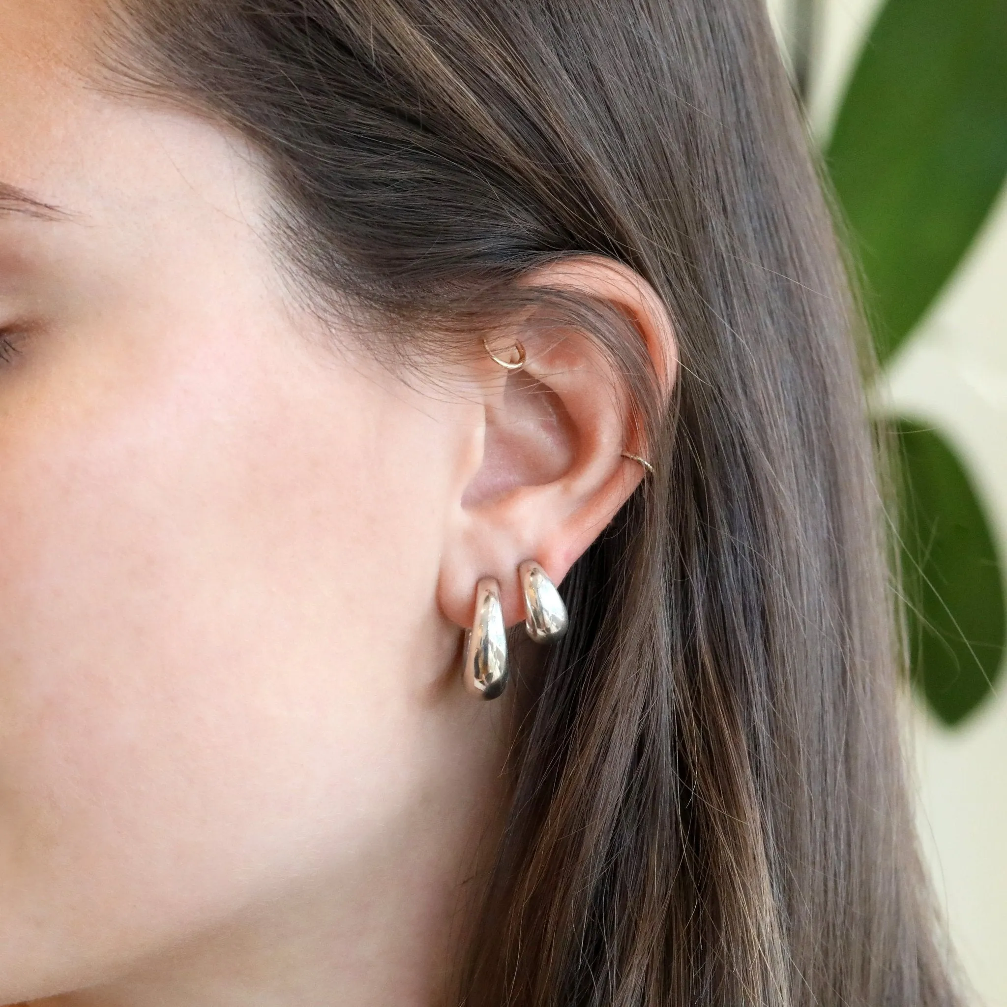 Sterling Silver Small "Aura" Hoops