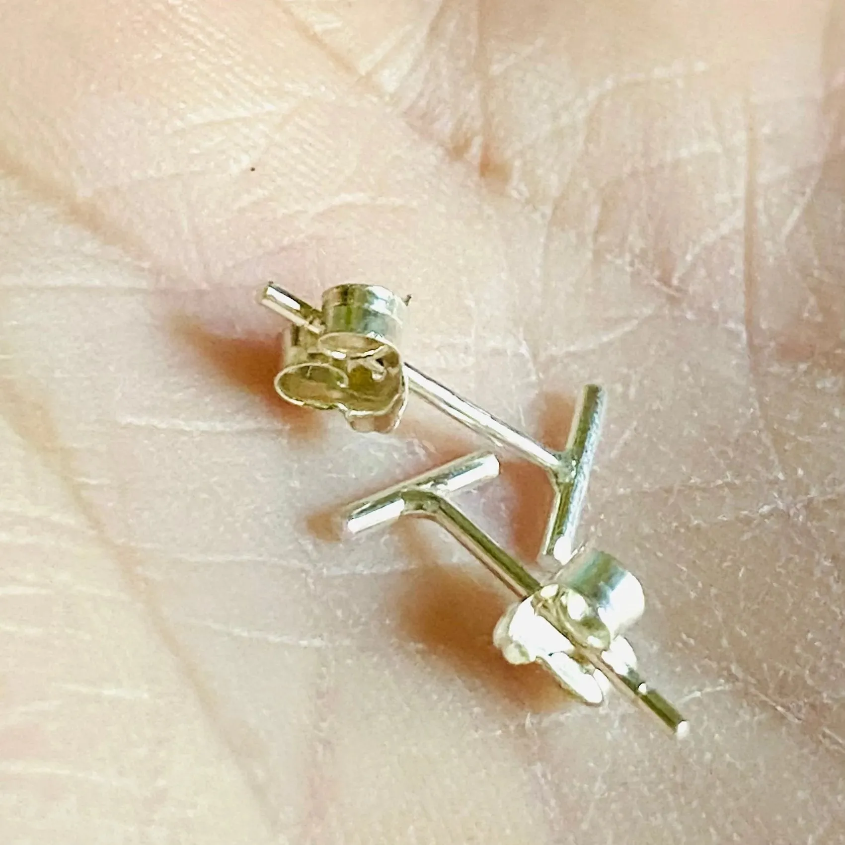 Sterling Silver Studs, Silver bar Studs, Bar Design Silver Studs