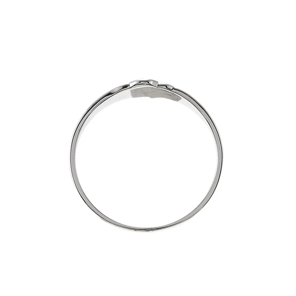 Sterling Silver Youth Signet Ring with Cross Size 3