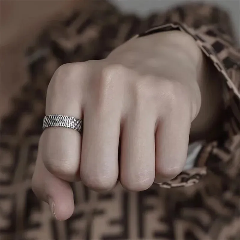 StilKlassiker Herren Vintage Zeigefingerring mit Einfachen Linien