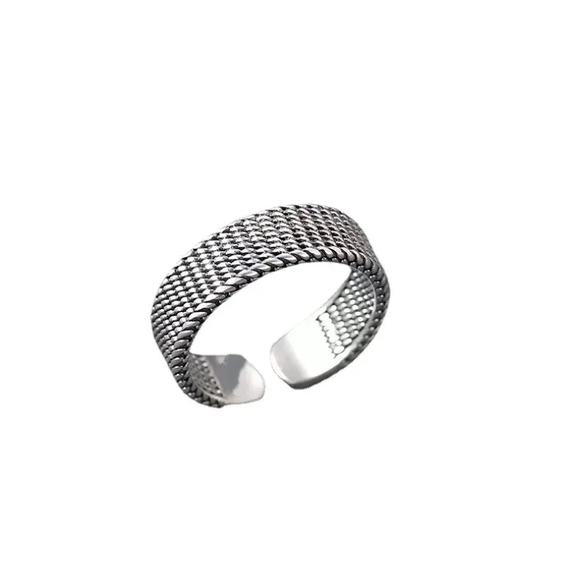 StilKlassiker Herren Vintage Zeigefingerring mit Einfachen Linien