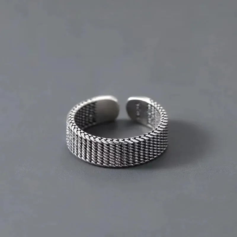 StilKlassiker Herren Vintage Zeigefingerring mit Einfachen Linien