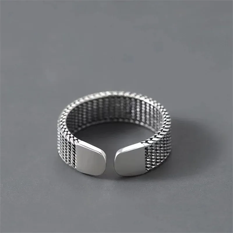 StilKlassiker Herren Vintage Zeigefingerring mit Einfachen Linien