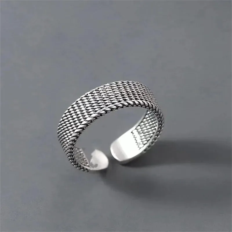 StilKlassiker Herren Vintage Zeigefingerring mit Einfachen Linien