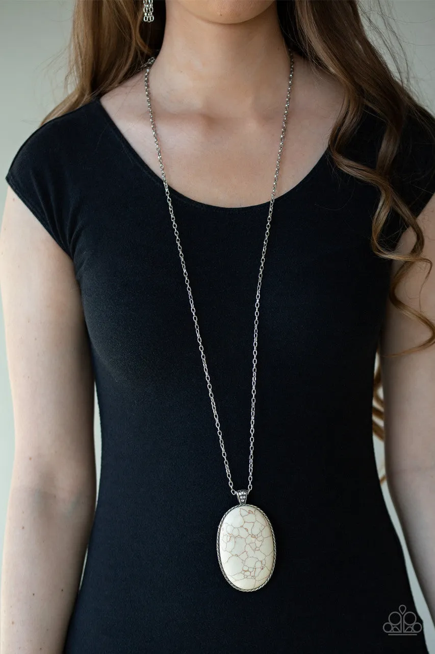 Stone Stampede White Paparazzi Necklace