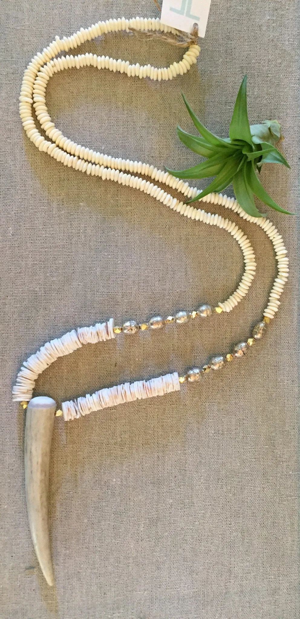 T. Marie White Bone, shell and Antler Necklace