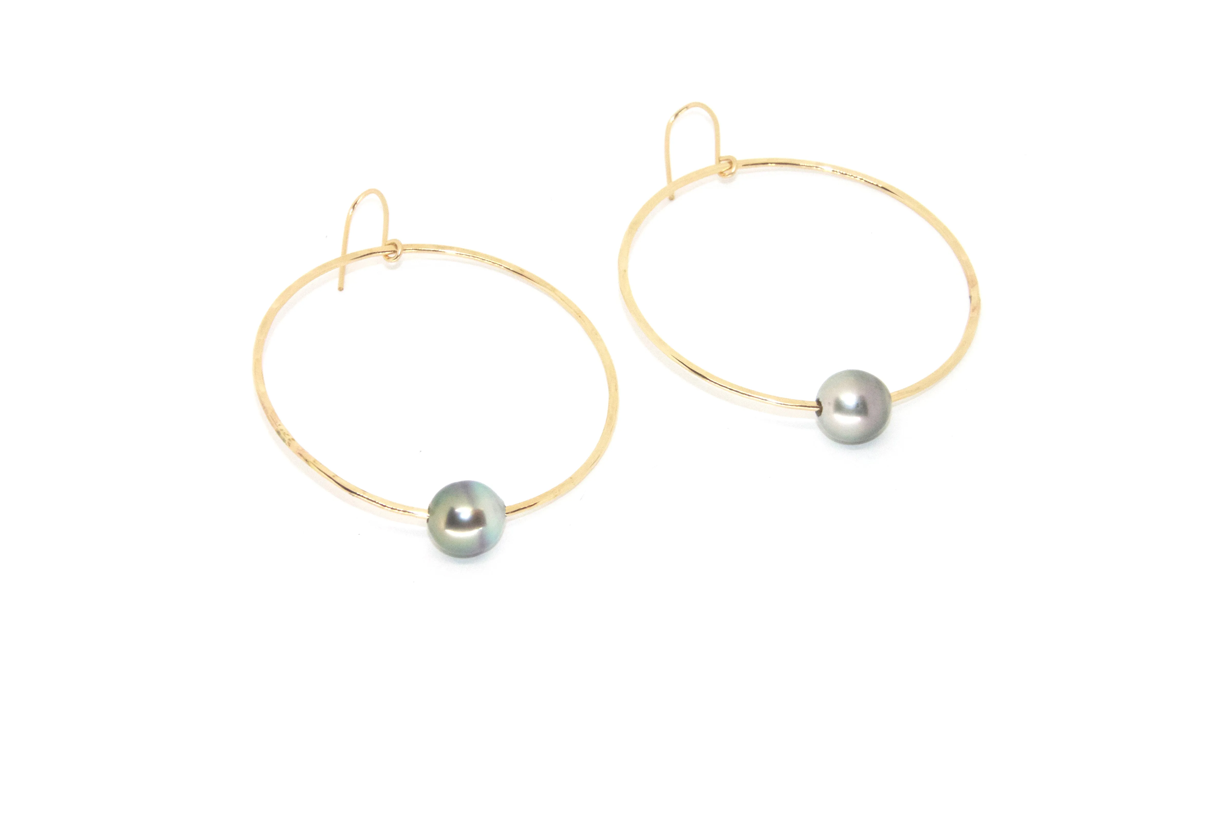 Tahitian Pearl Hoops