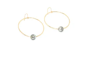 Tahitian Pearl Hoops