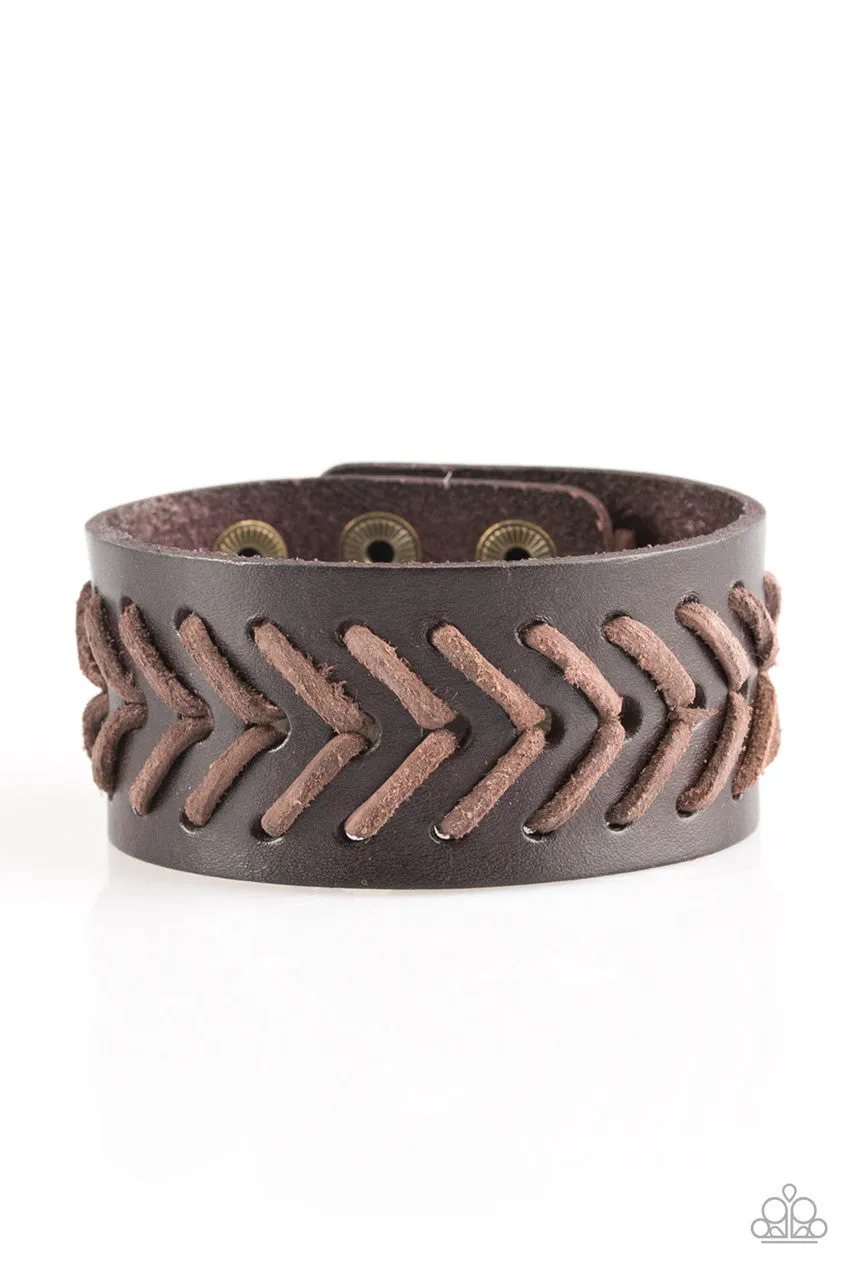 Take Me Out to the Ball Game Brown Bracelet