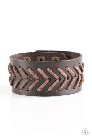 Take Me Out to the Ball Game Brown Bracelet