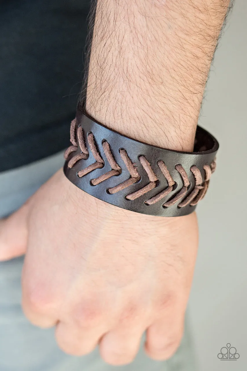 Take Me Out to the Ball Game Brown Bracelet