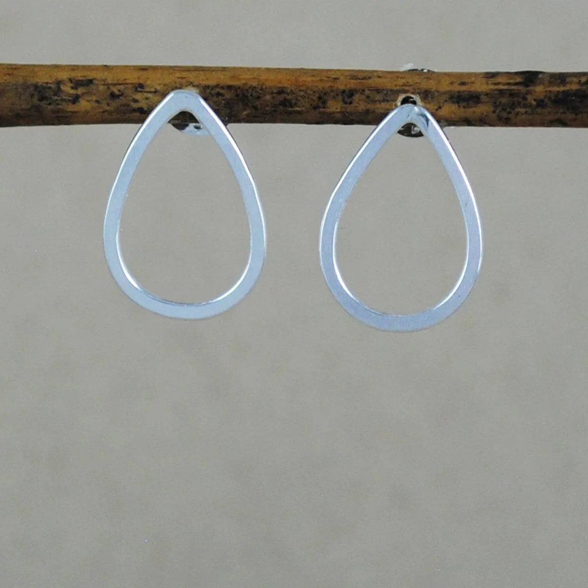 Teardrop Stud Earrings - sterling silver