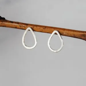 Teardrop Stud Earrings - sterling silver