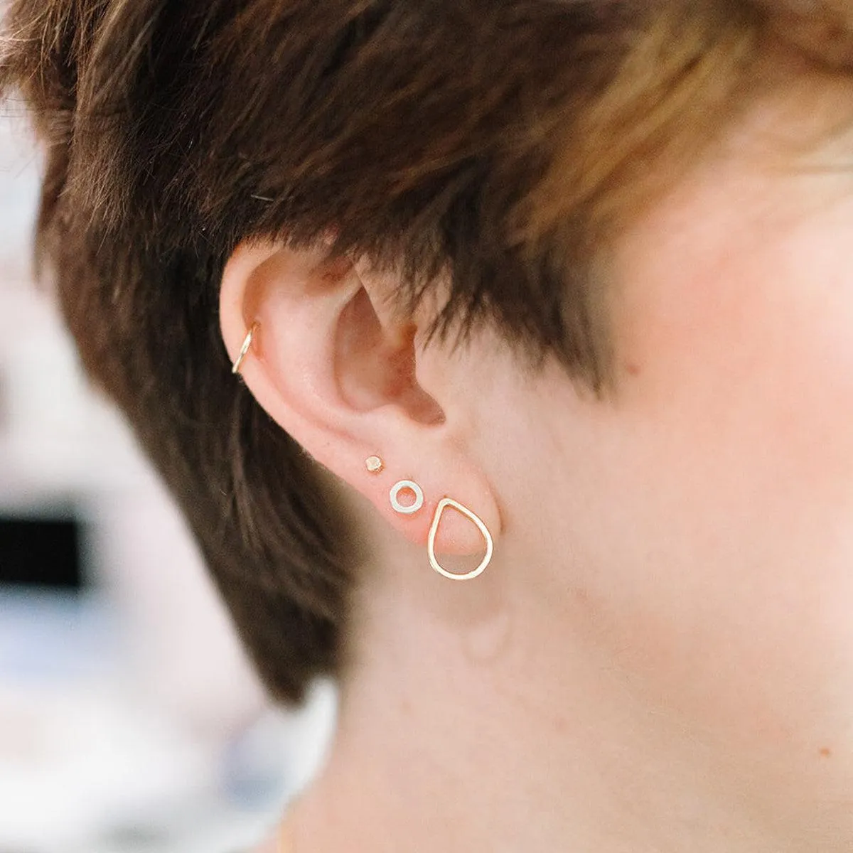 Teardrop Stud Earrings - sterling silver