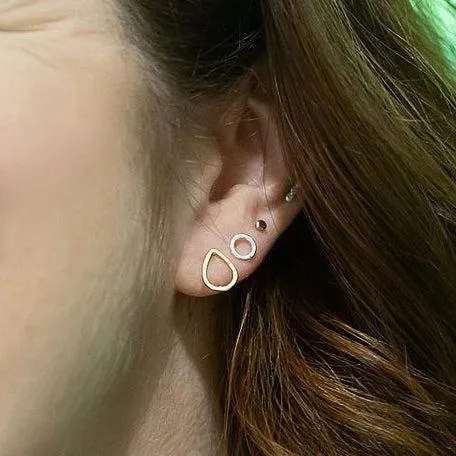 Teardrop Stud Earrings - sterling silver