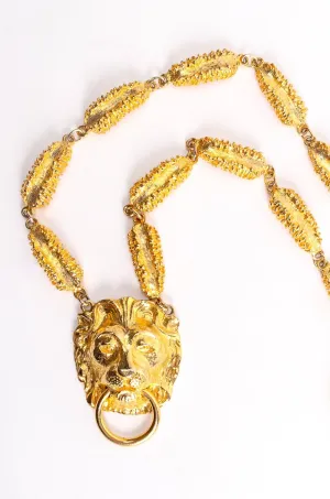 Textured Lion Knocker Pendant