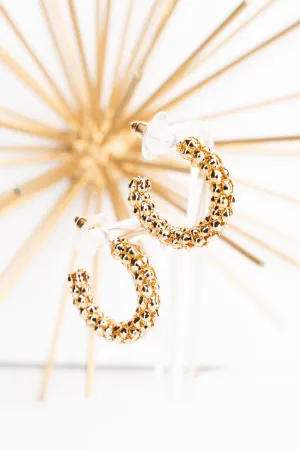 Textured Small Goldtone Hoop Earrings
